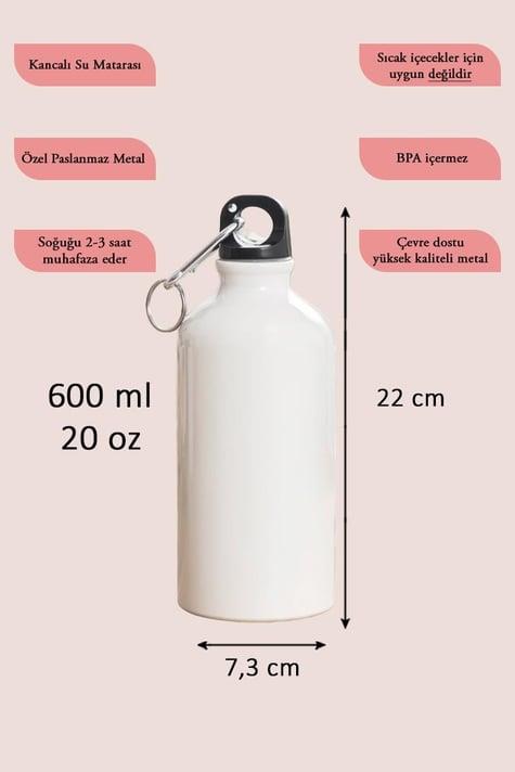 Promosyon Logo Baskılı 600ml Çevirmeli Kapaklı Su Matarası