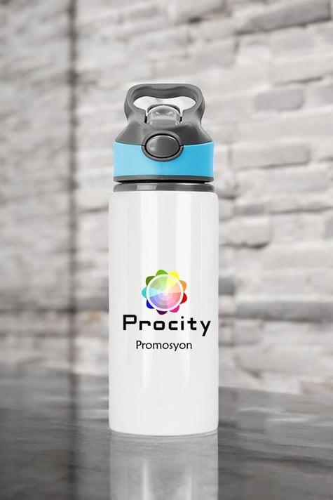 Promosyon Logo Baskılı 650ml Pipetli Su Matarası