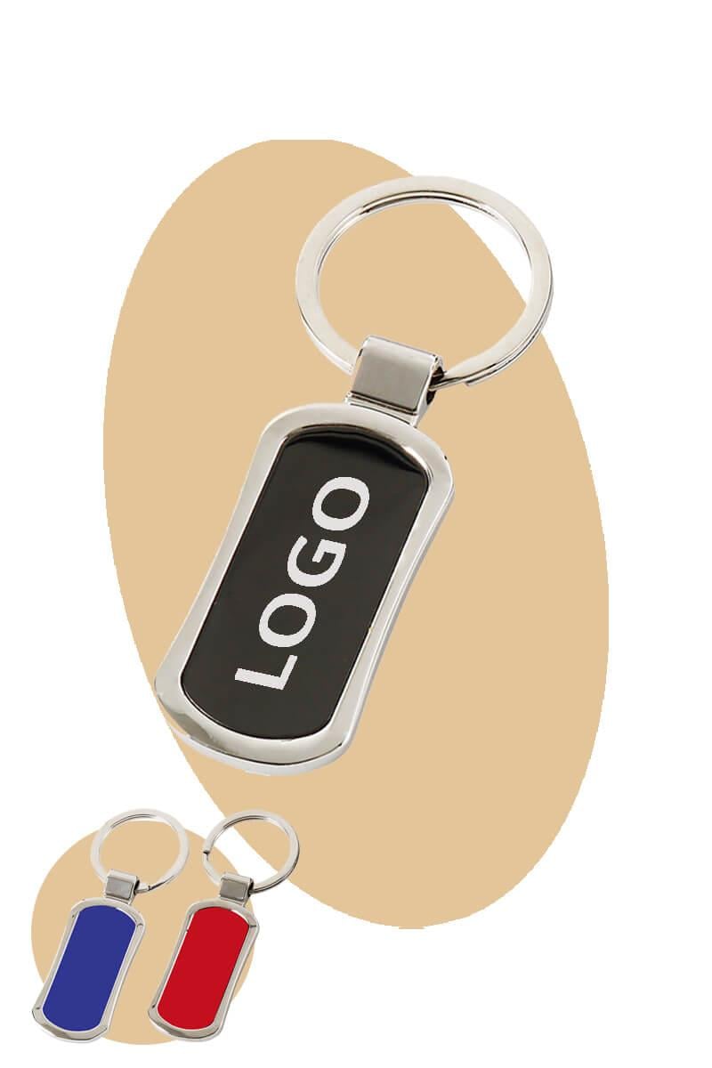 Promosyon Logo Baskılı Renkli Gövde Metal Anahtarlık 5440-PETK