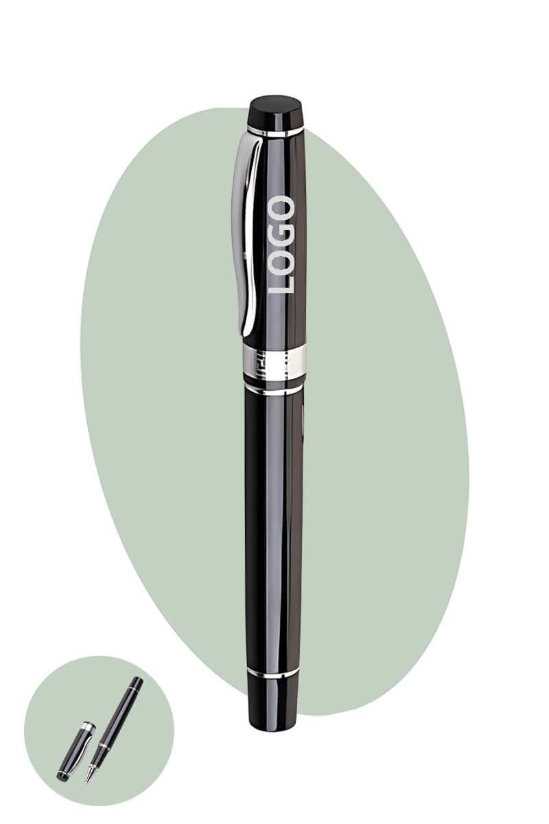 Promosyon Logo Baskılı Siyah Metal Roller Kalem 0241-Pİ