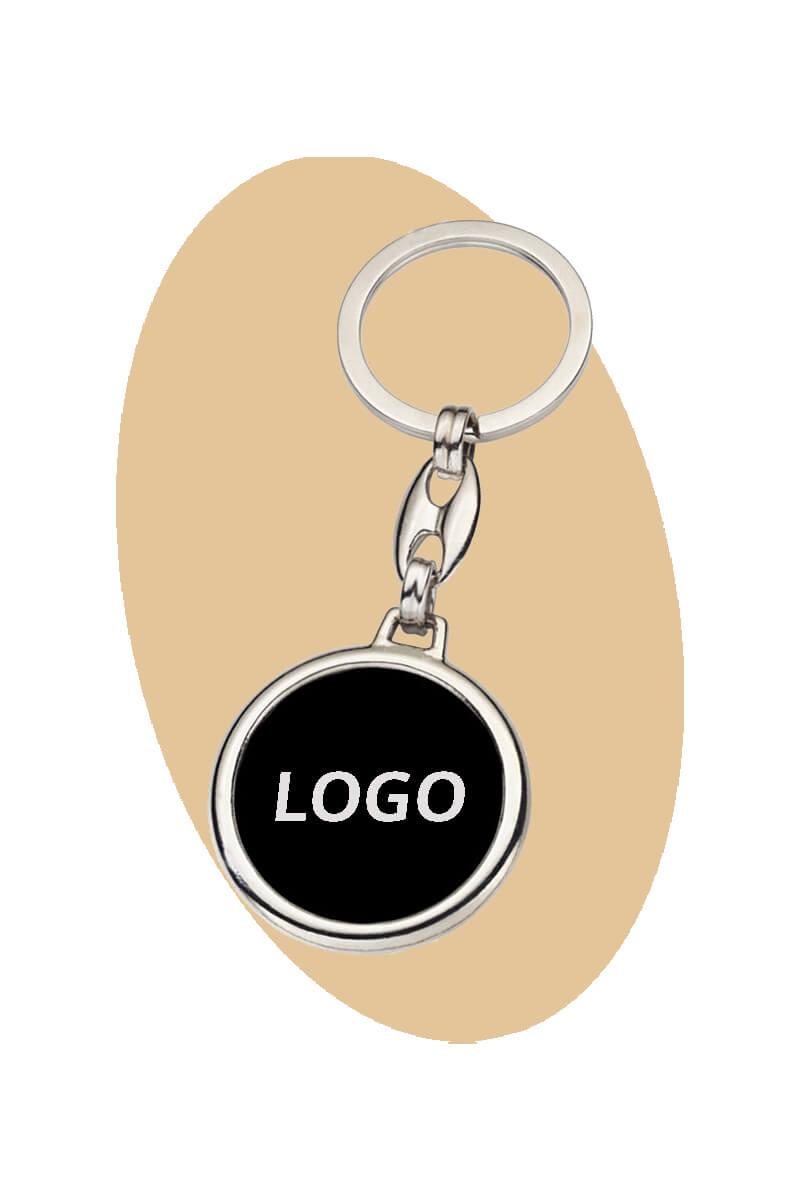 Promosyon Logo Baskılı Yuvarlak Metal Anahtarlık 0103-PETK