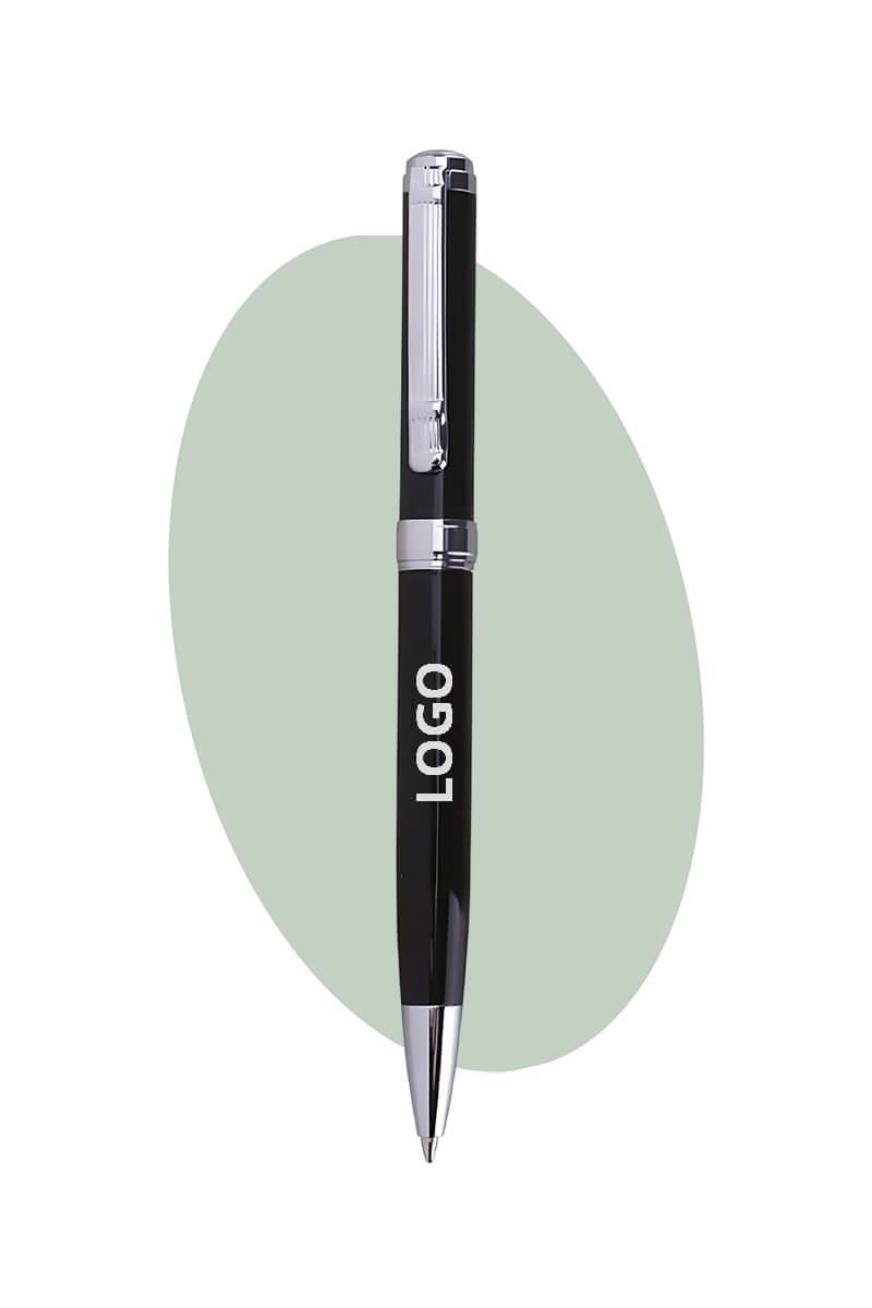 Promosyon Metal Logo Baskılı Siyah Tükenmez Kalem B341-Pİ