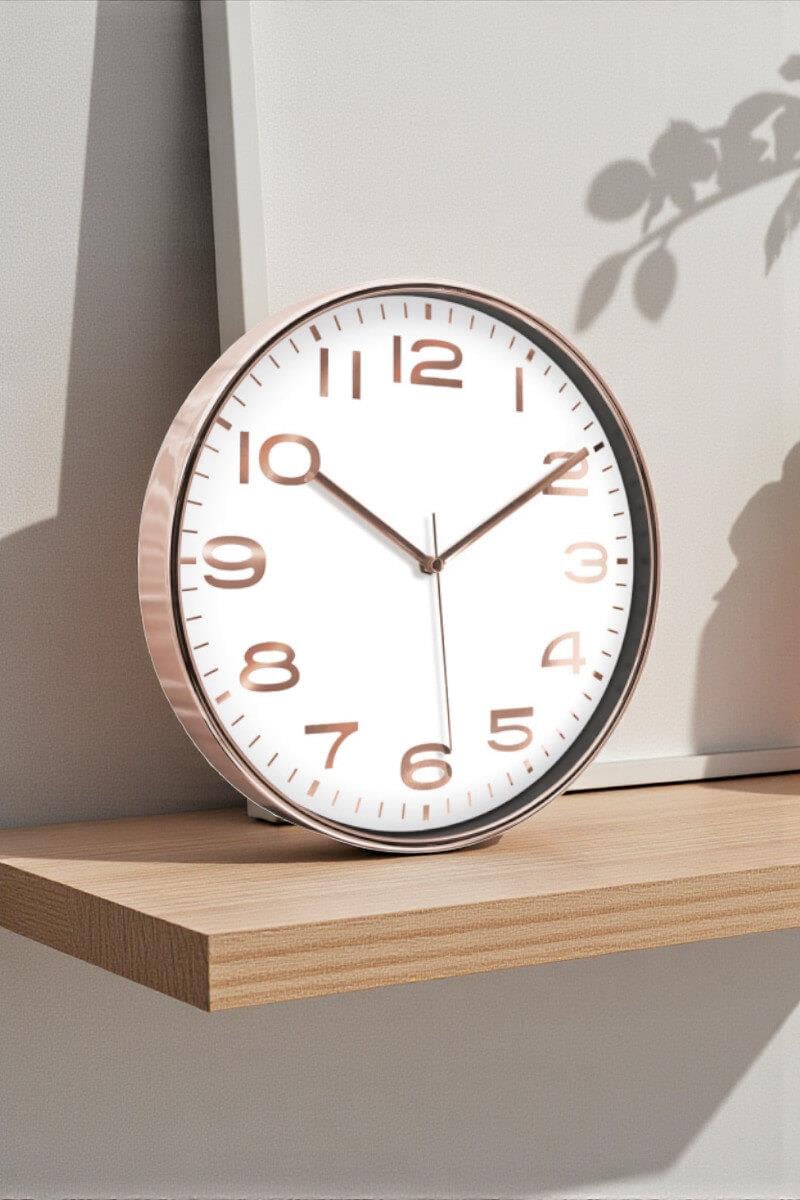 Promosyon Metalize Beyaz Duvar Saati 38cm 70435-TU-BE-38