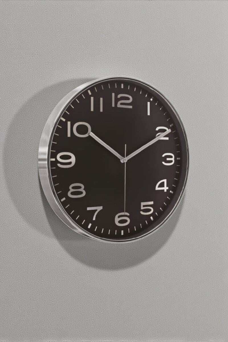 Promosyon Metalize Siyah Duvar Saati 38cm 70435-TU-Sİ-38