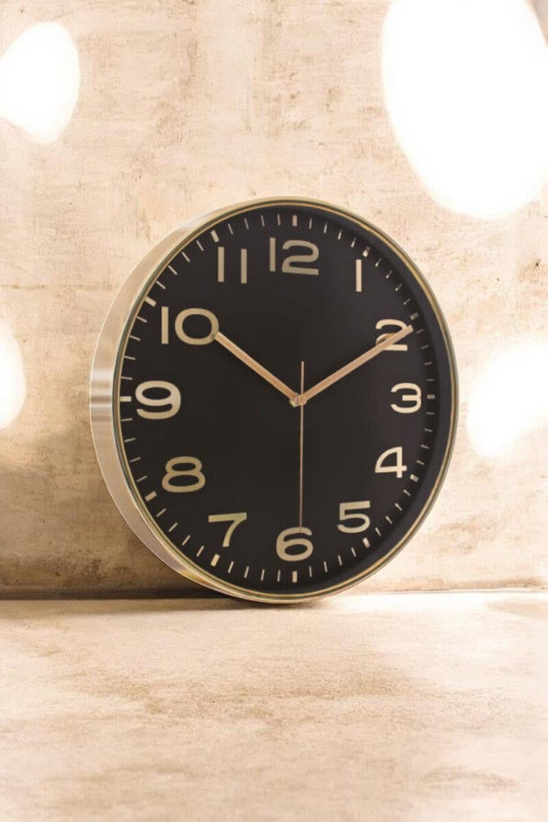 Promosyon Metalize Siyah Duvar Saati 38cm 70435-TU-Sİ-38