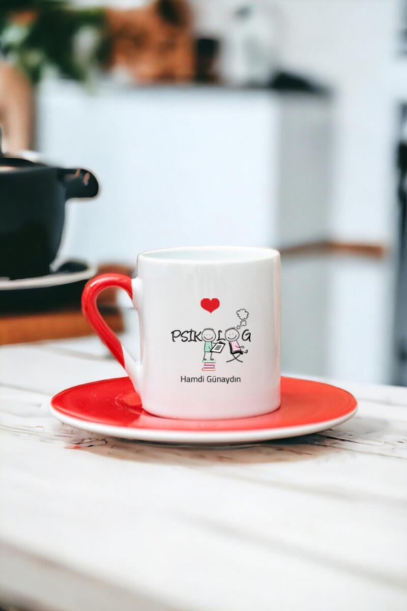 Psikolog Renkli Türk Kahvesi Fincanı