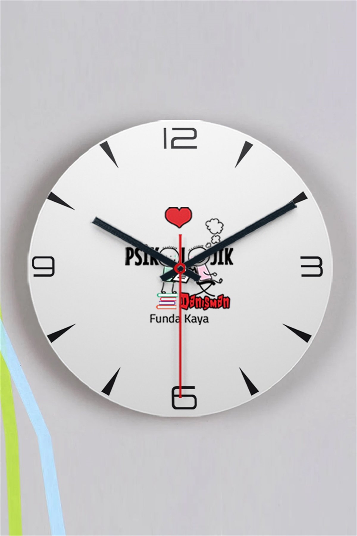 Psikolojik Danışman Ahşap Duvar Saati