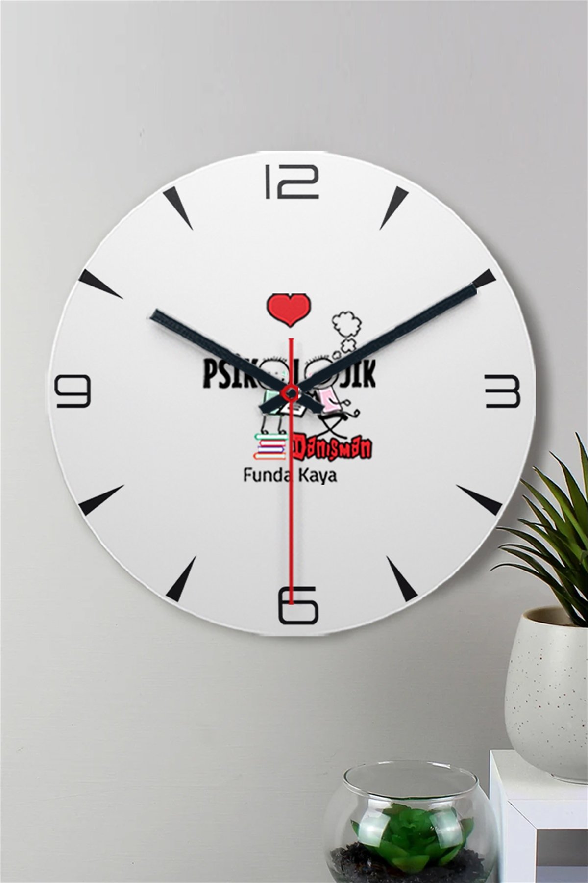 Psikolojik Danışman Ahşap Duvar Saati