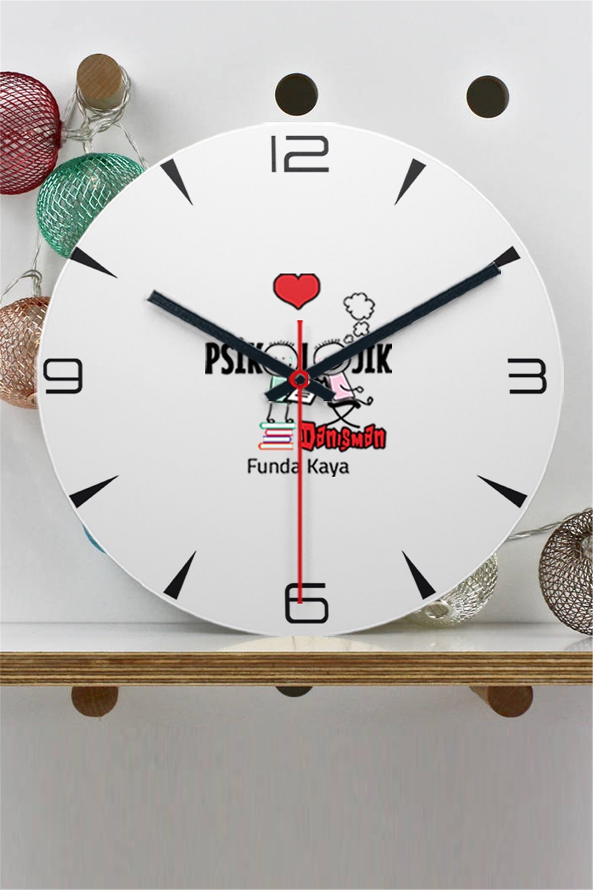 Psikolojik Danışman Ahşap Duvar Saati