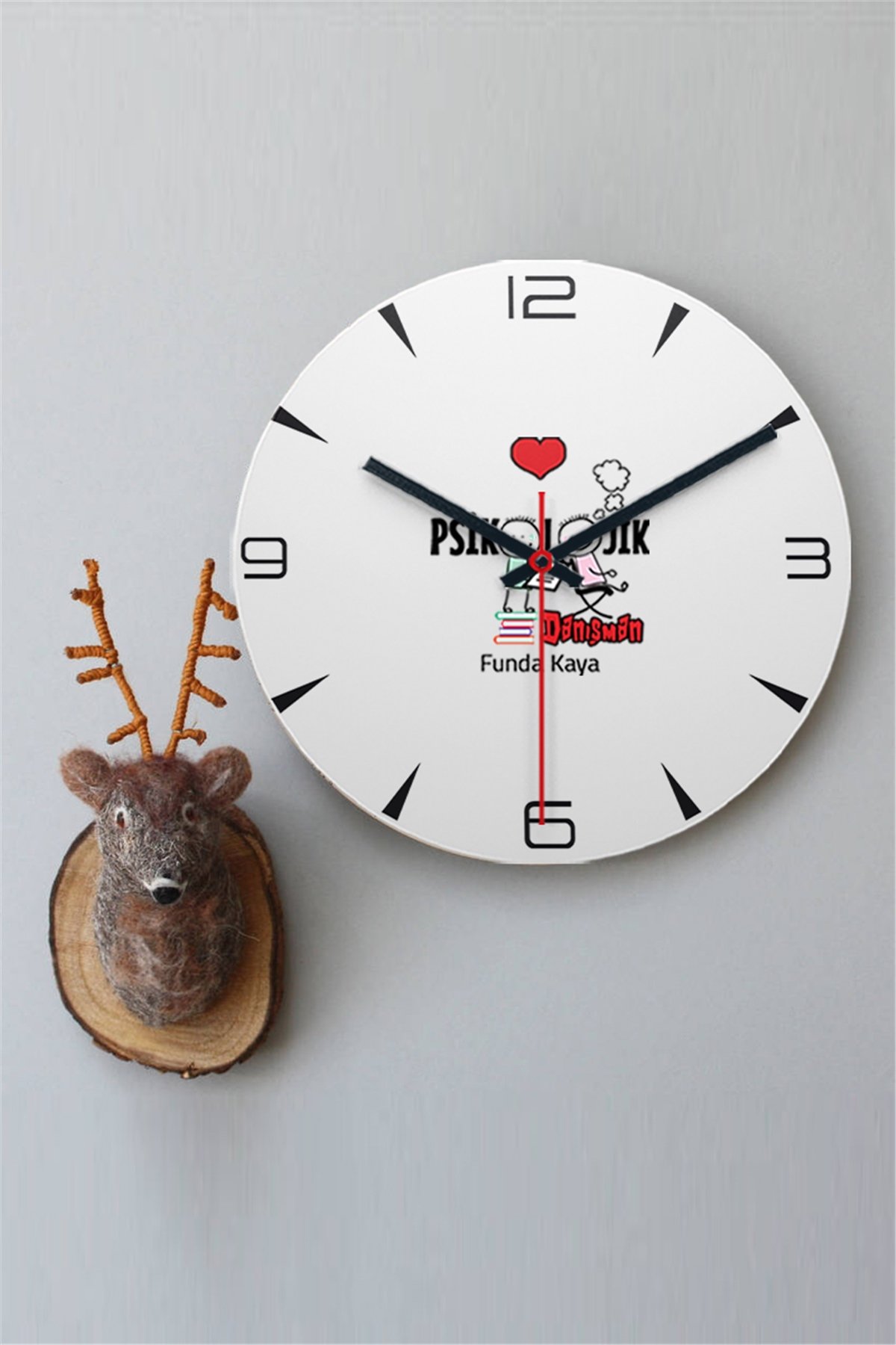 Psikolojik Danışman Ahşap Duvar Saati