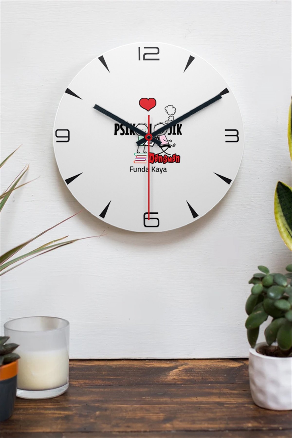 Psikolojik Danışman Ahşap Duvar Saati