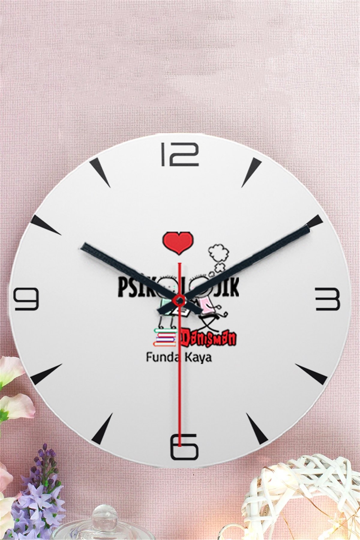 Psikolojik Danışman Ahşap Duvar Saati