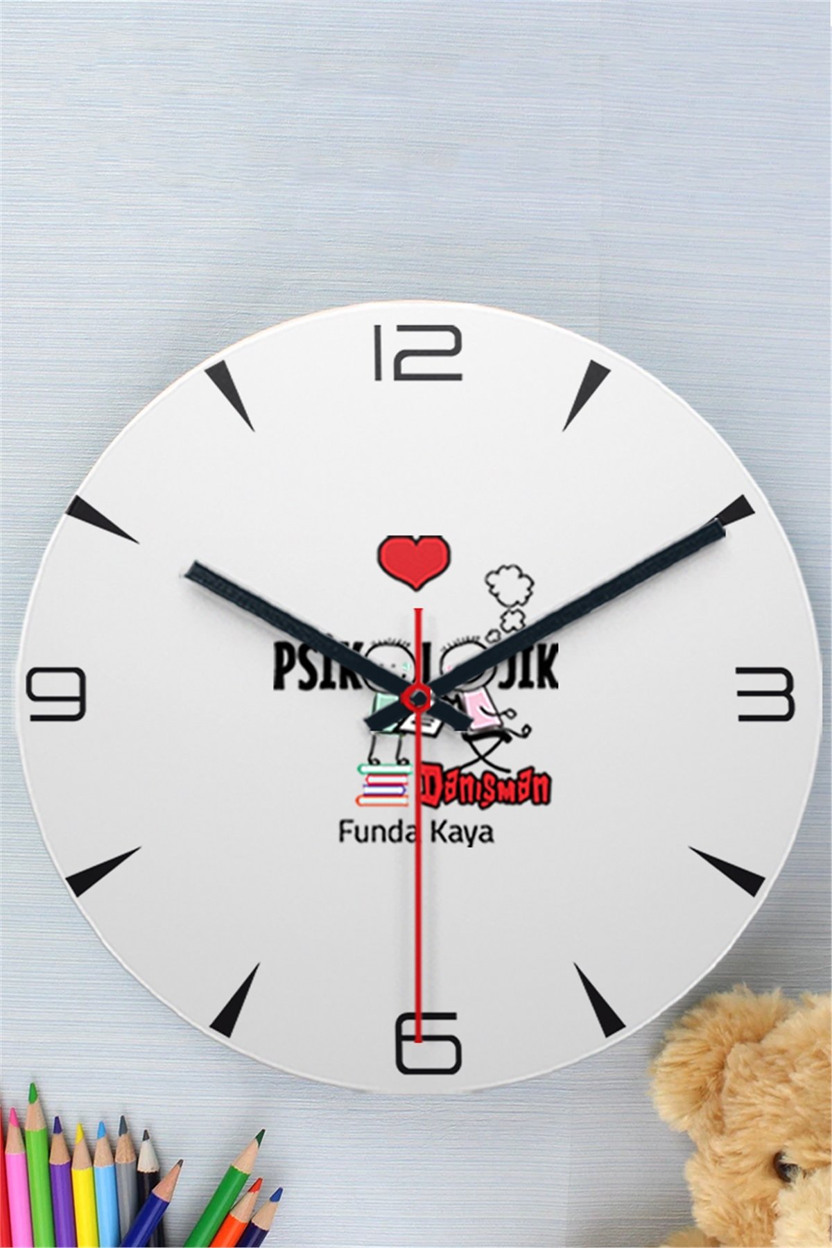 Psikolojik Danışman Ahşap Duvar Saati