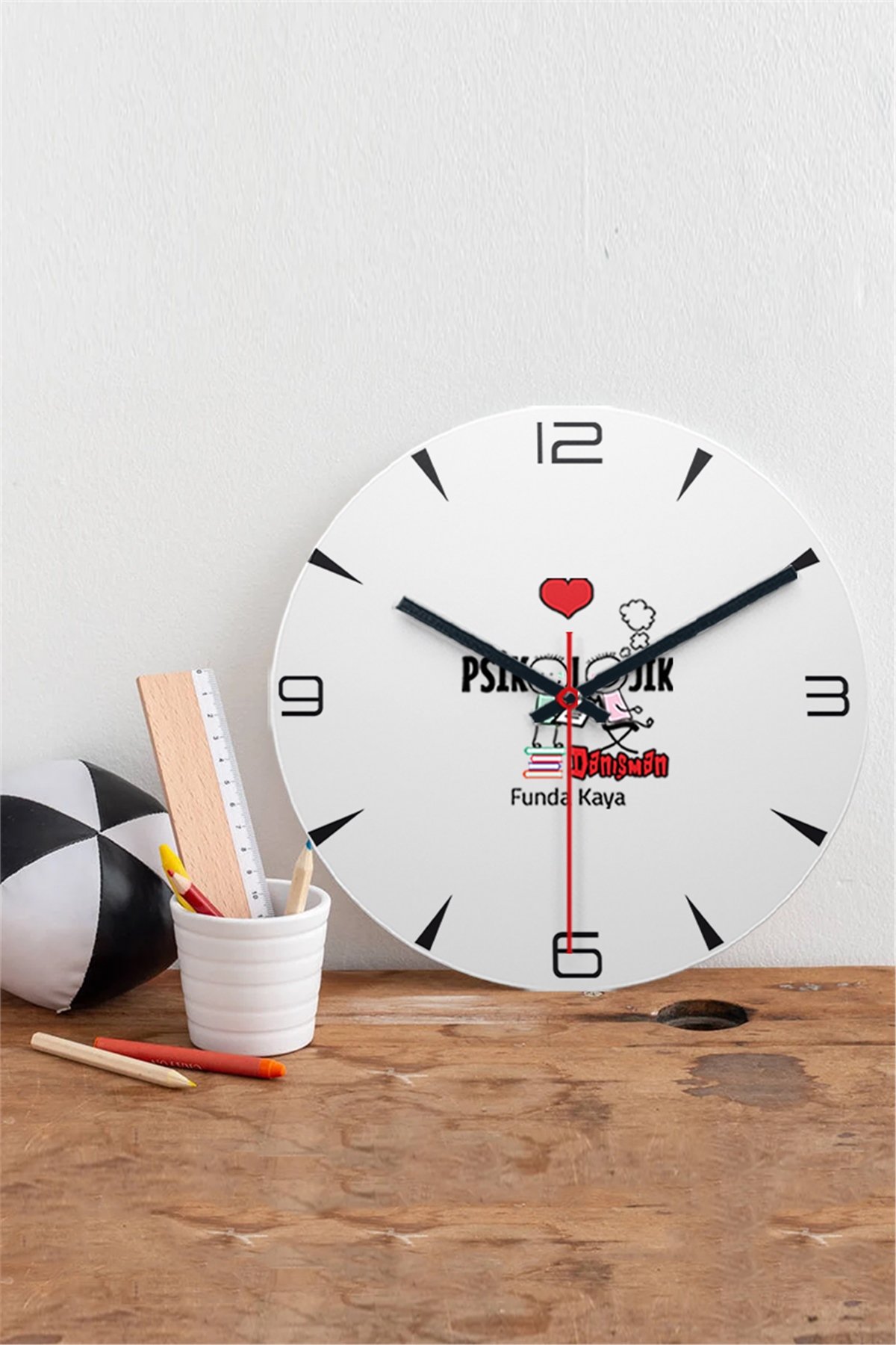 Psikolojik Danışman Ahşap Duvar Saati