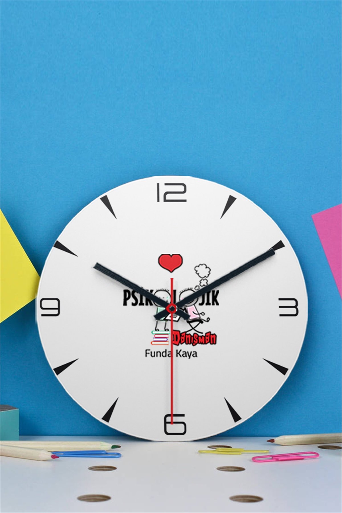 Psikolojik Danışman Ahşap Duvar Saati