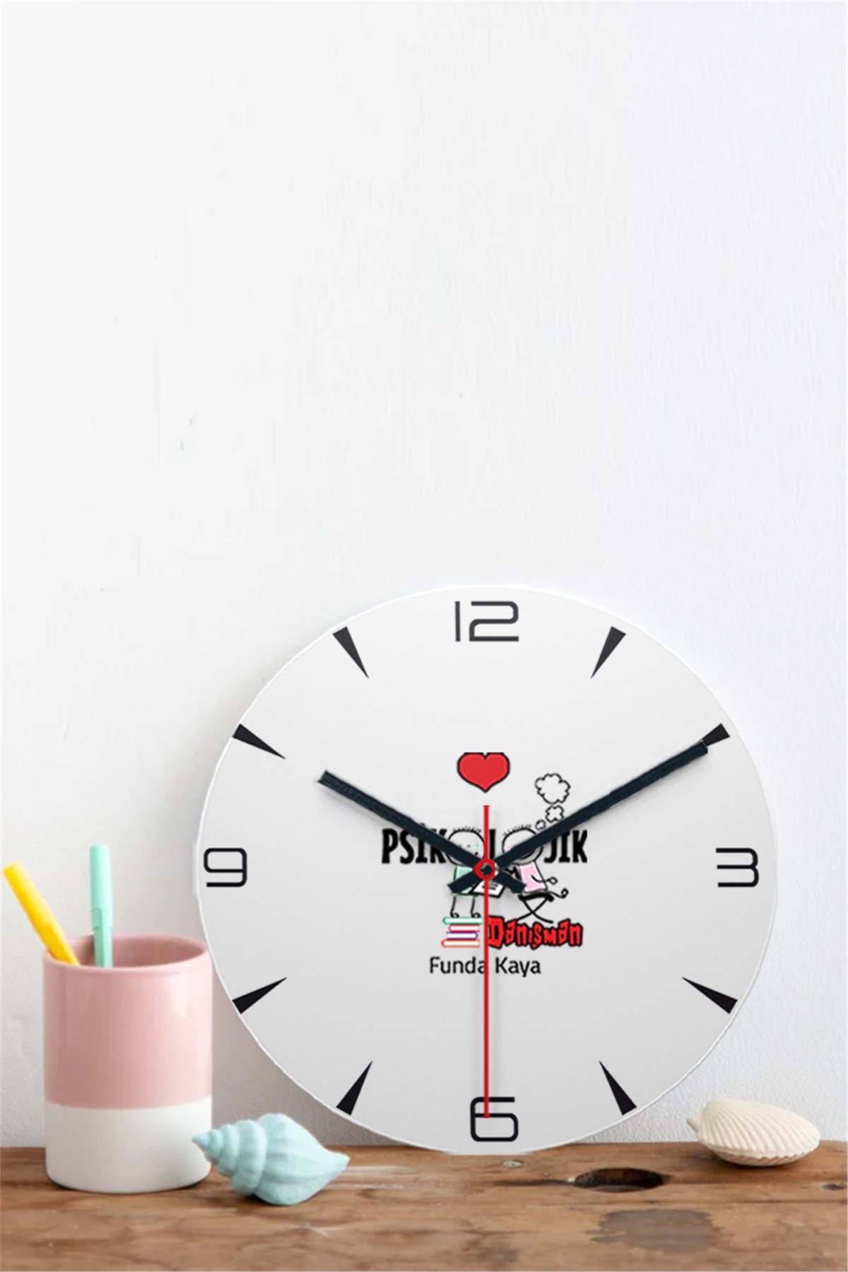 Psikolojik Danışman Ahşap Duvar Saati