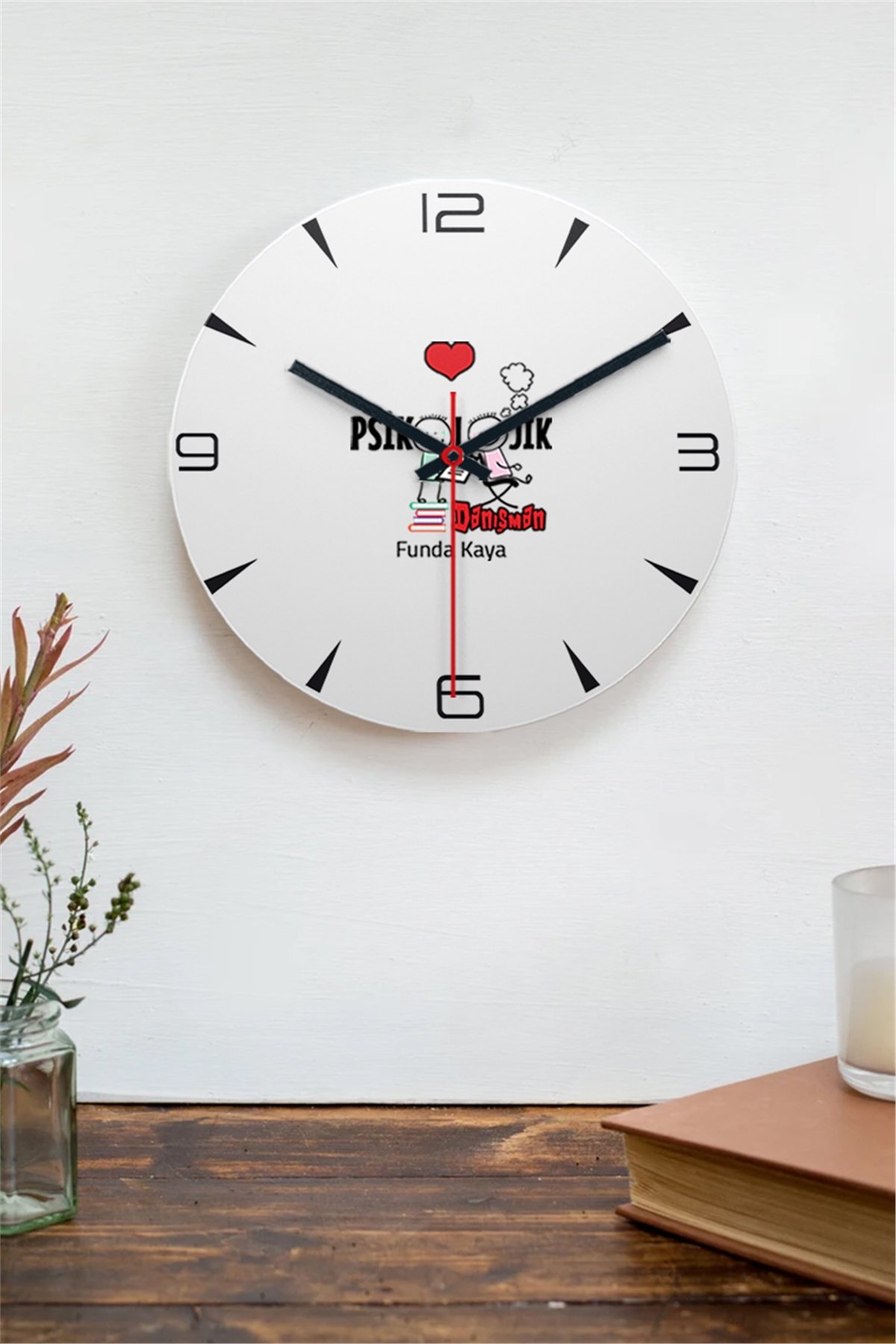 Psikolojik Danışman Ahşap Duvar Saati