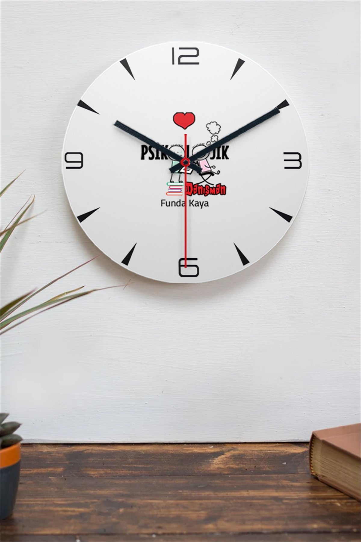 Psikolojik Danışman Ahşap Duvar Saati