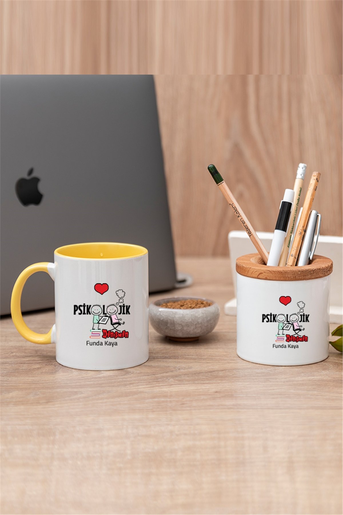 Psikolojik Danışman Renkli Kupa Bardak ve Kalemlik