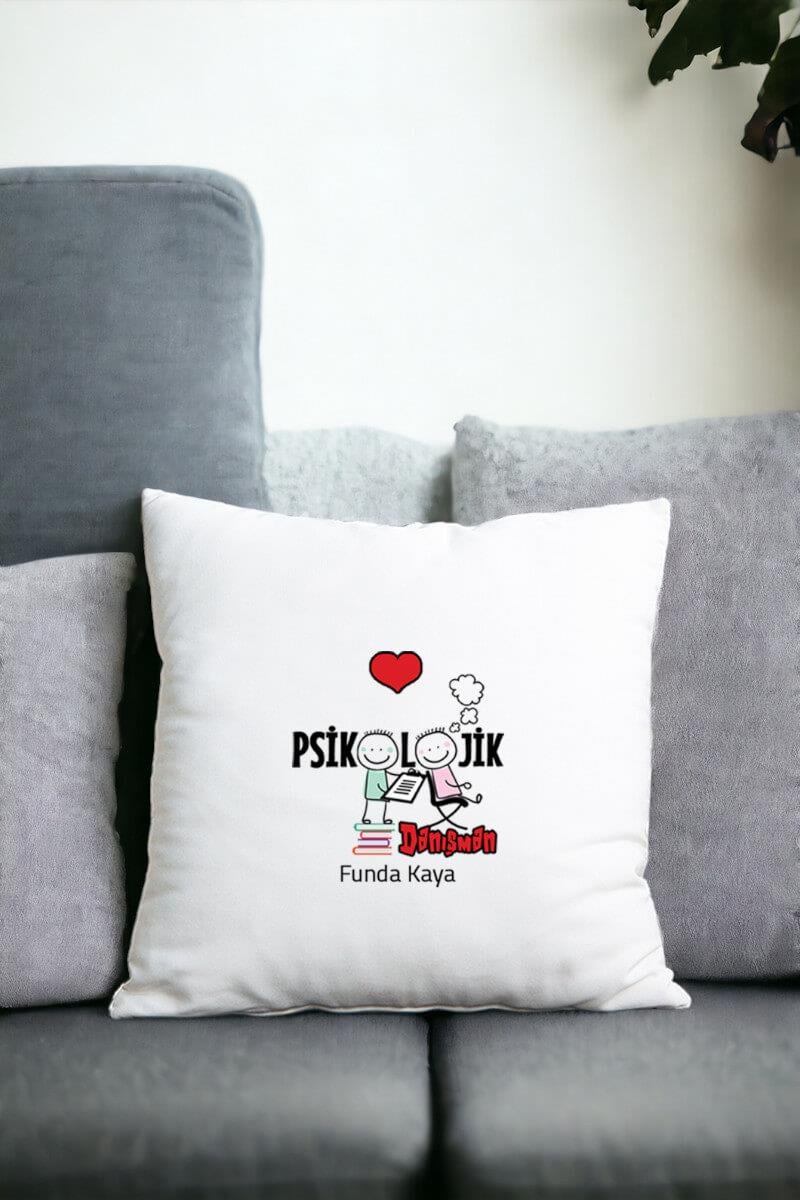 Psikolojik Danışman Saten Kare Yastık
