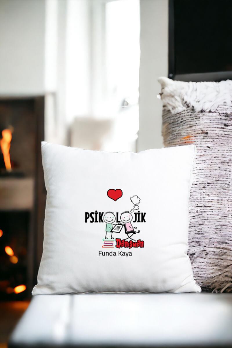 Psikolojik Danışman Saten Kare Yastık
