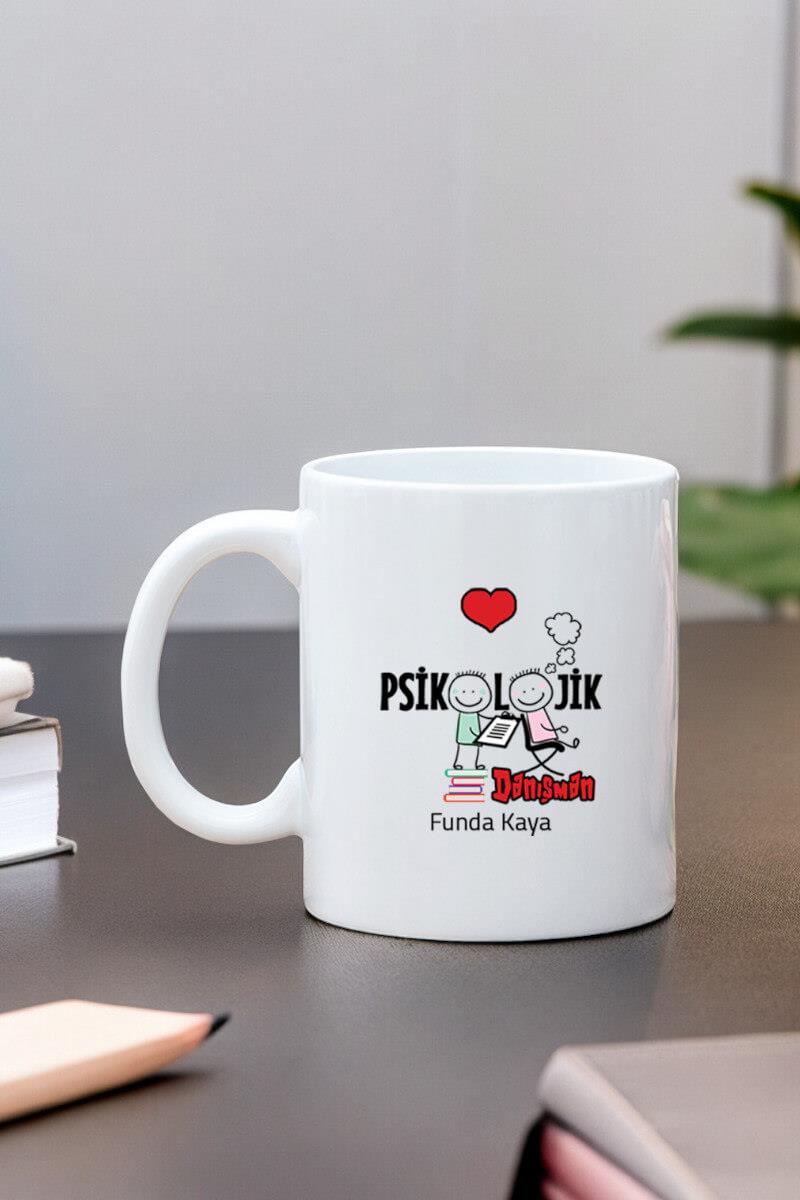 Psikolojik Danışmana Hediye Beyaz Kupa Bardak
