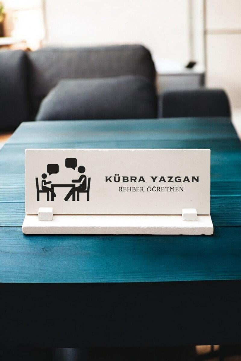 Rehber Öğretmene Hediye Taş Masa İsimliği