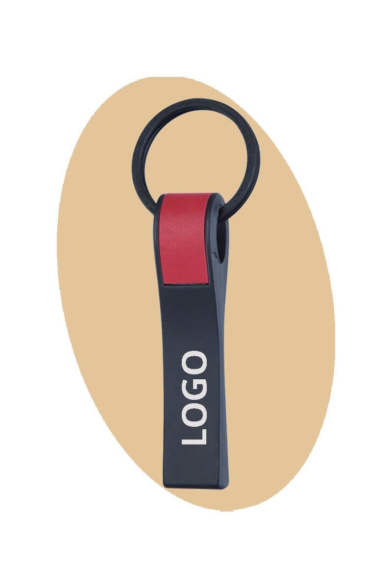 Renkli Detaylı Siyah Metal Anahtarlık 5605-PETK