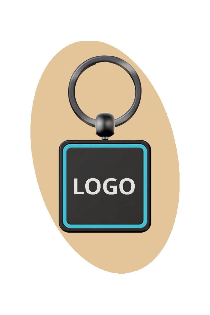 Renkli Tasarım Kare Metal Anahtarlık 5295-PETK