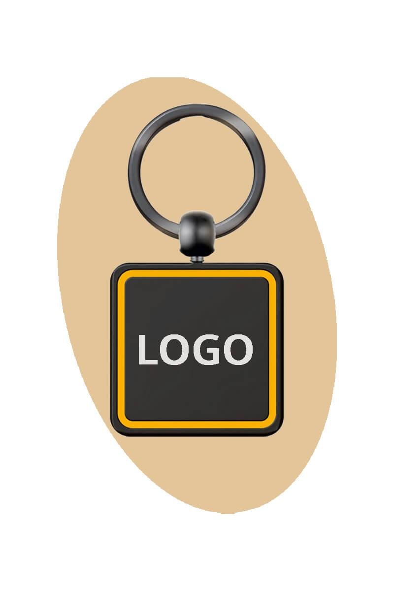 Renkli Tasarım Kare Metal Anahtarlık 5295-PETK