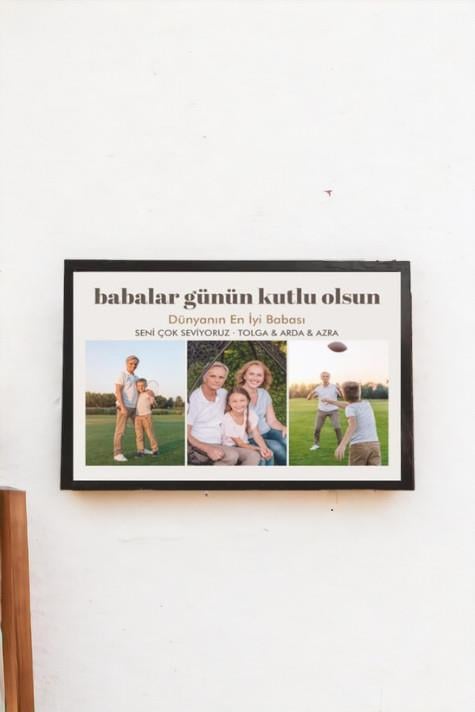 Resimli Babalar Günü Hediyesi Fotoğraflı ve Mesajlı Hediyelik Çerçeve