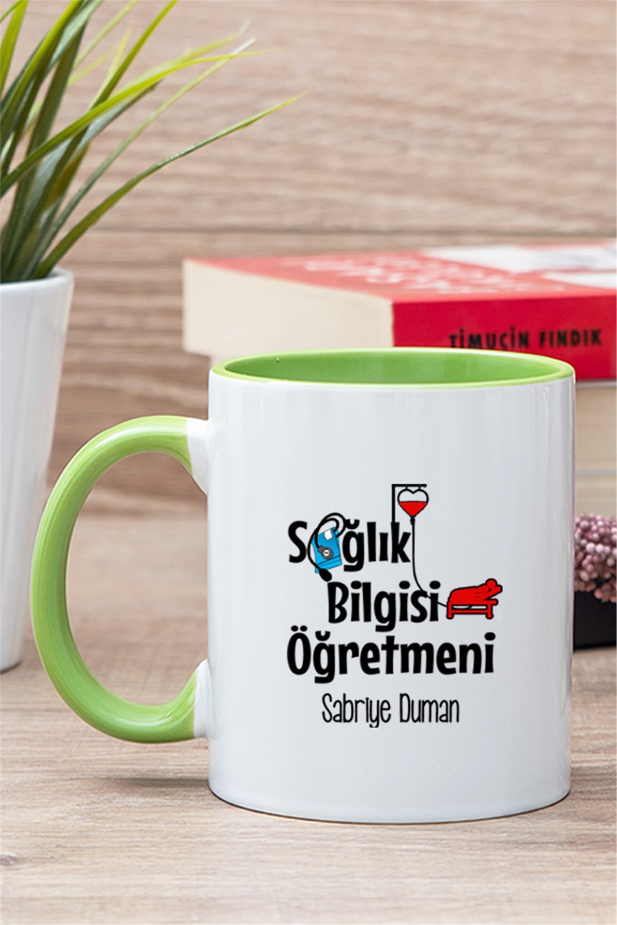Sağlık Bilgisi Öğretmeni İçi Renkli Kupa Bardak