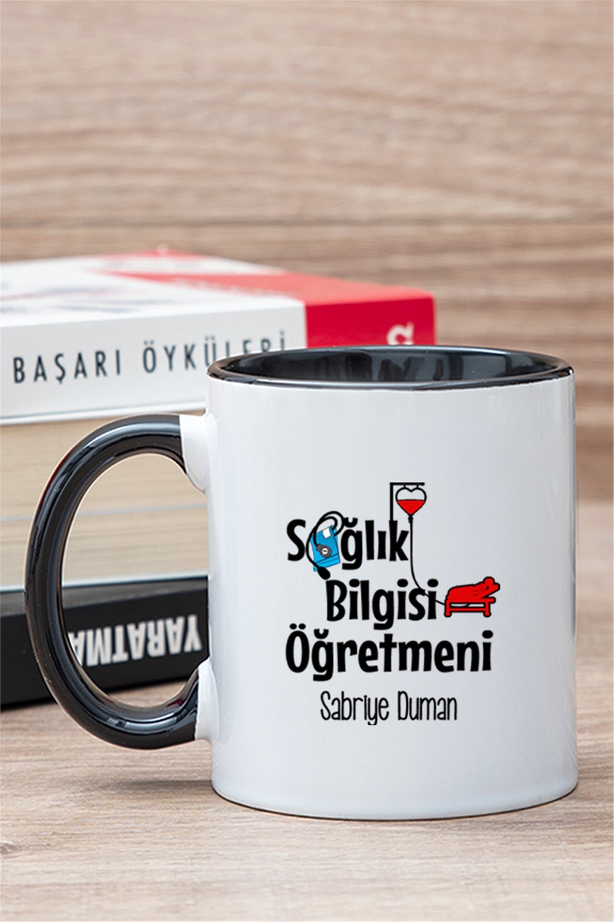 Sağlık Bilgisi Öğretmeni İçi Renkli Kupa Bardak