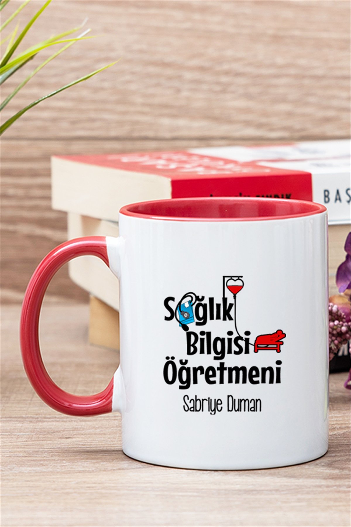Sağlık Bilgisi Öğretmeni İçi Renkli Kupa Bardak
