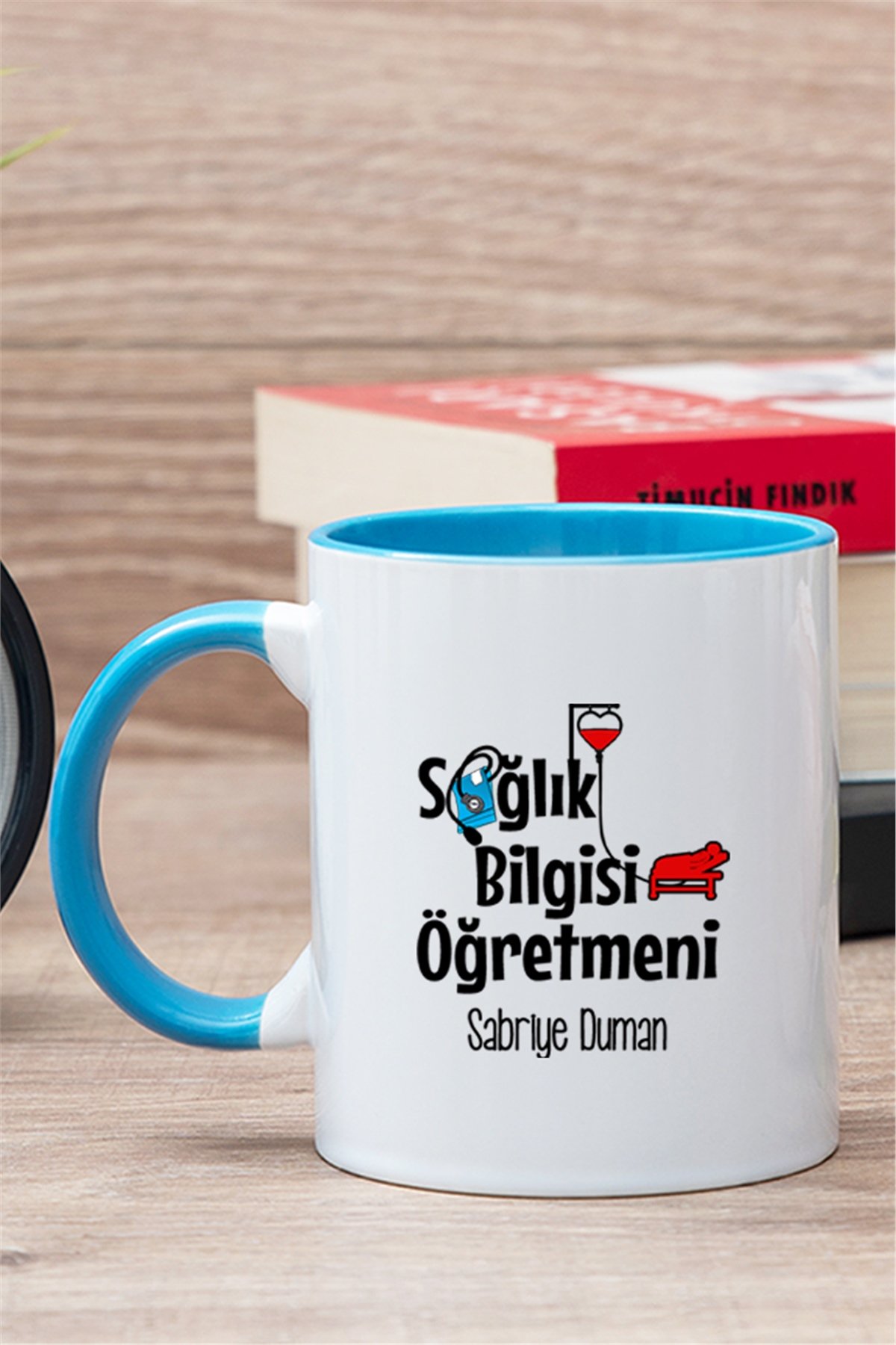 Sağlık Bilgisi Öğretmeni İçi Renkli Kupa Bardak