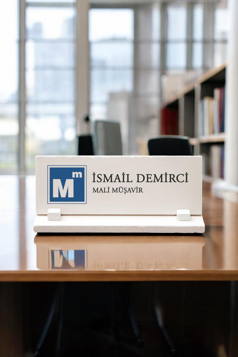 Serbest Muhasebeci Mali Müşavir Logolu Taş Masa İsimliği