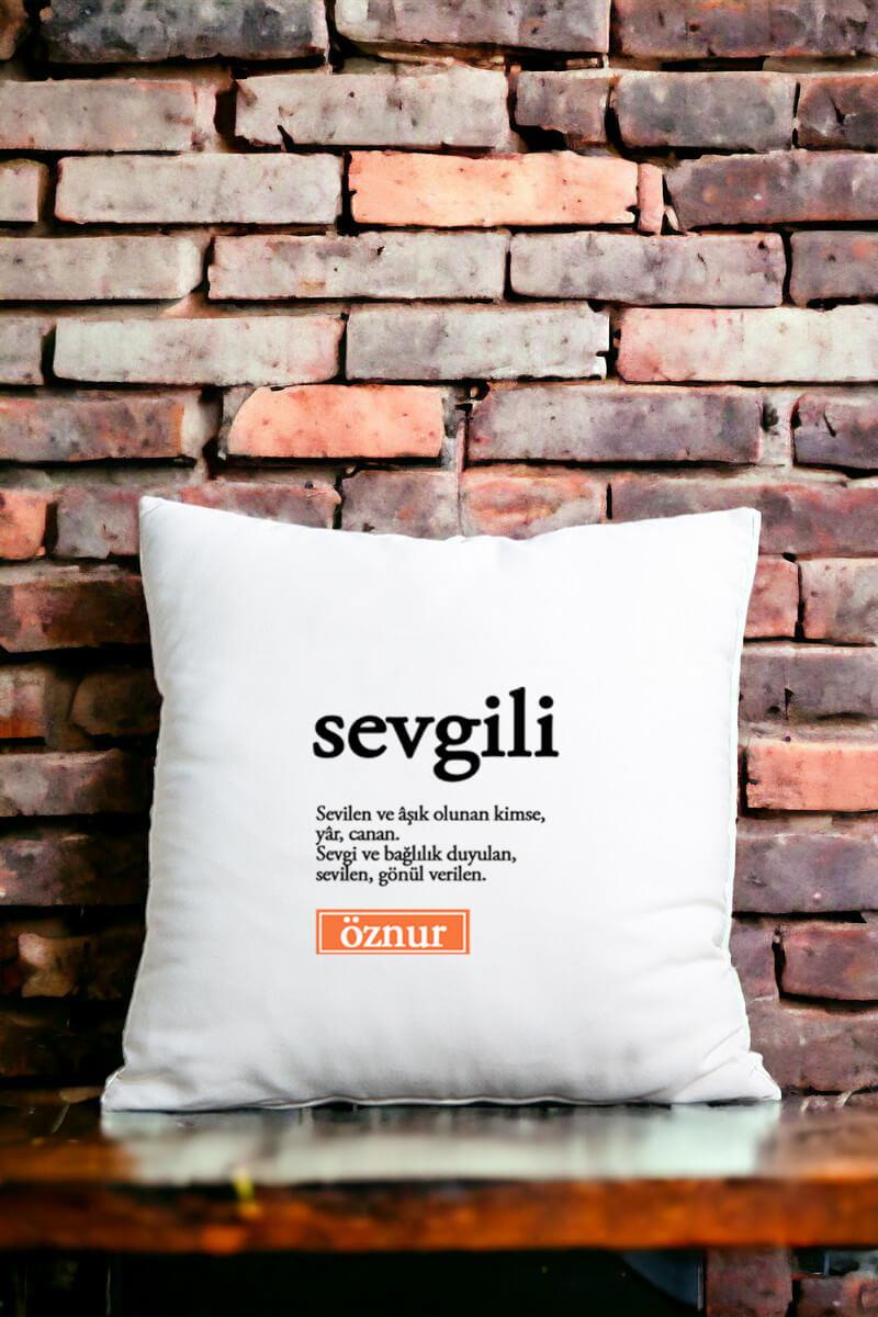 Sevgili Kelime Anlamı Saten Kare Yastık