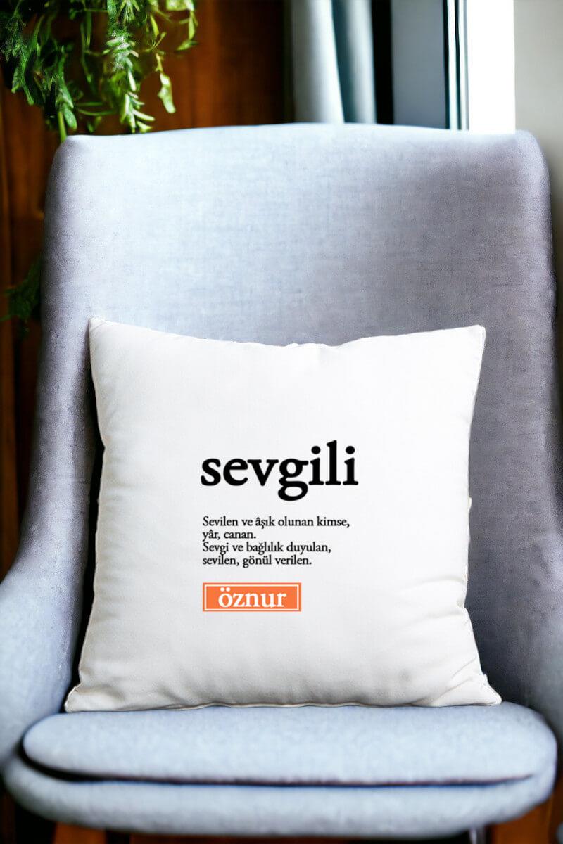 Sevgili Kelime Anlamı Saten Kare Yastık