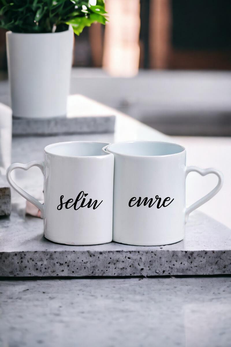 Sevgililere Özel İsim Yazılı Sevgili Kupası