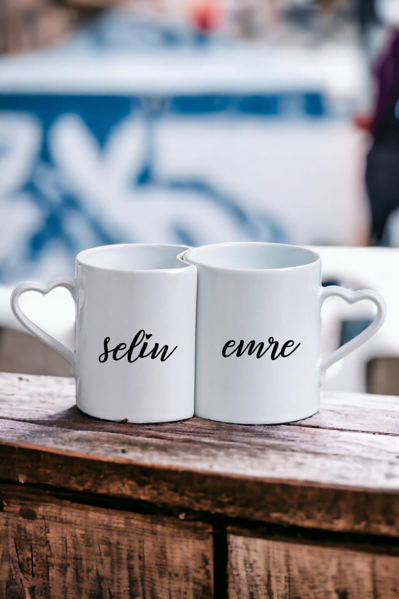Sevgililere Özel İsim Yazılı Sevgili Kupası