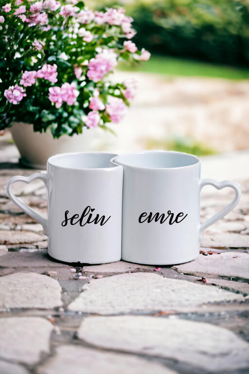Sevgililere Özel İsim Yazılı Sevgili Kupası