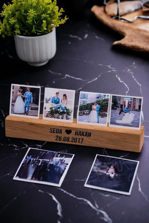 Sevgiliye Hediye Fotoğraflı Ahşap Stand