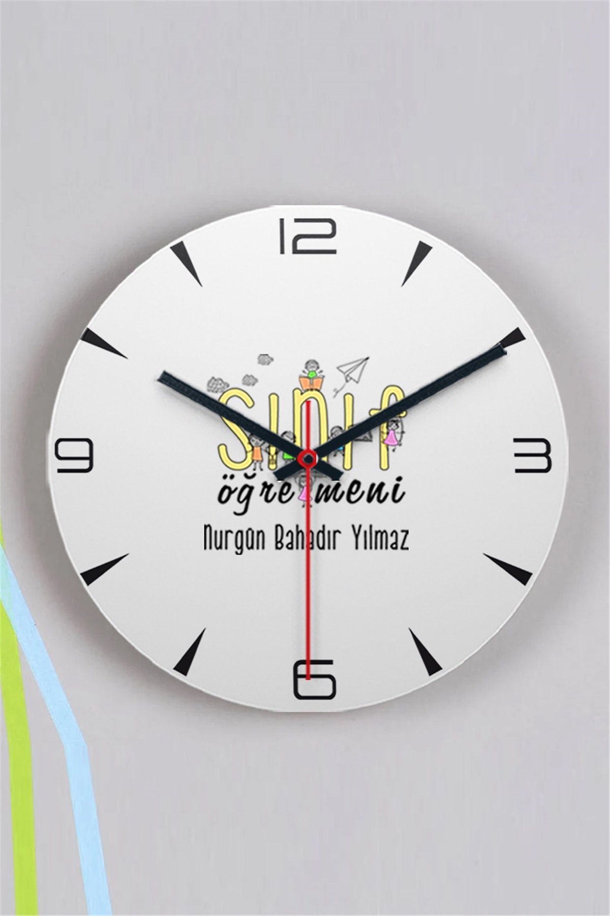 Sınıf Öğretmeni Ahşap Duvar Saati