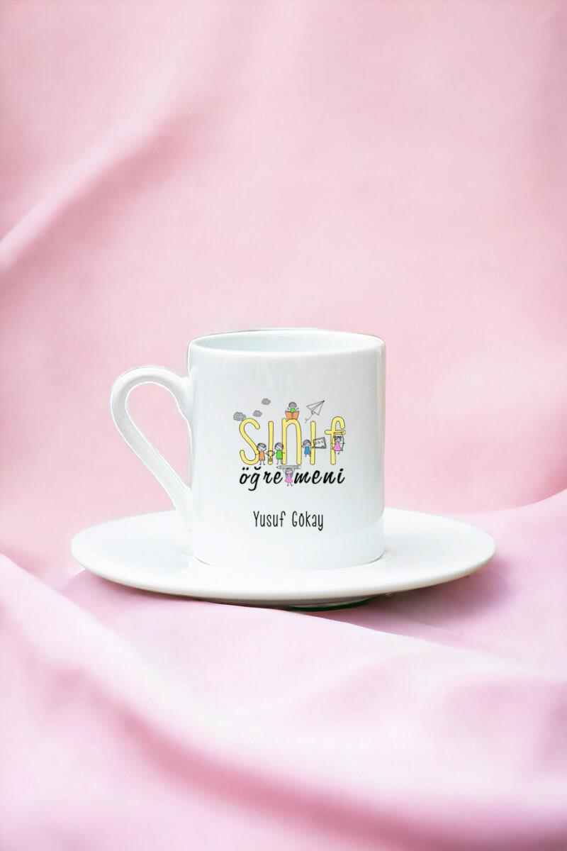 Sınıf Öğretmeni Beyaz Türk Kahvesi Fincanı