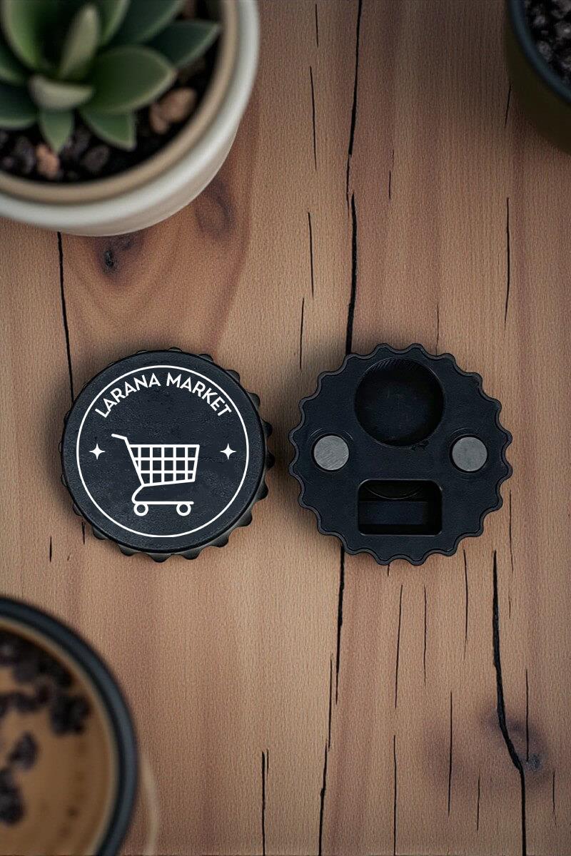 Siyah Kapak Şeklinde Promosyon Açacak Magnet