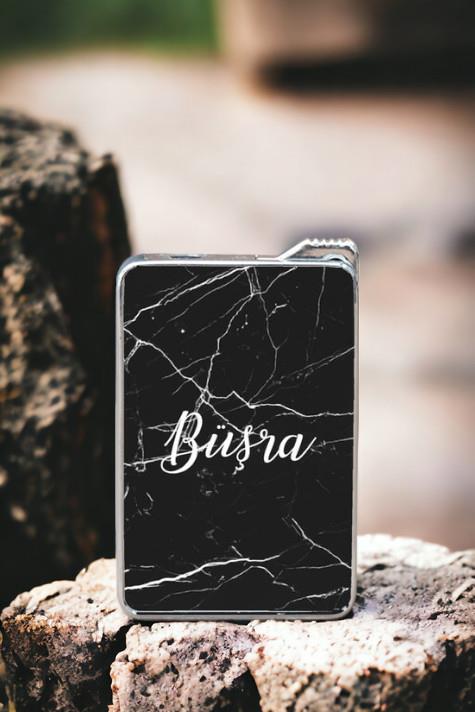 Siyah Mermer Desenli İsimli Çakmak