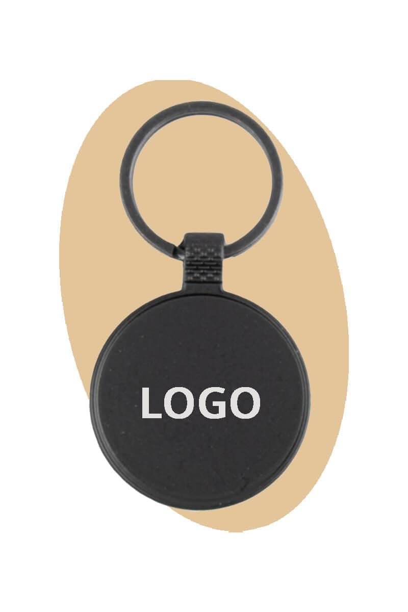 Siyah Yuvarlak Metal Anahtarlık 5635-PETK