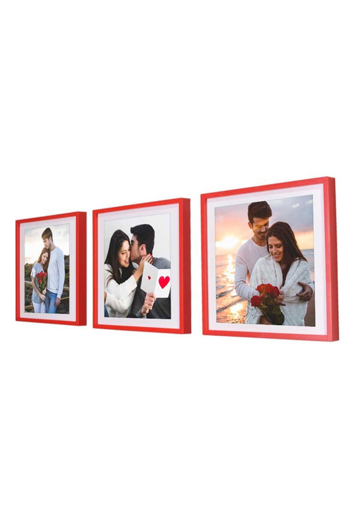 Sök Tak 3'lü Kırmızı Kare Çerçeve