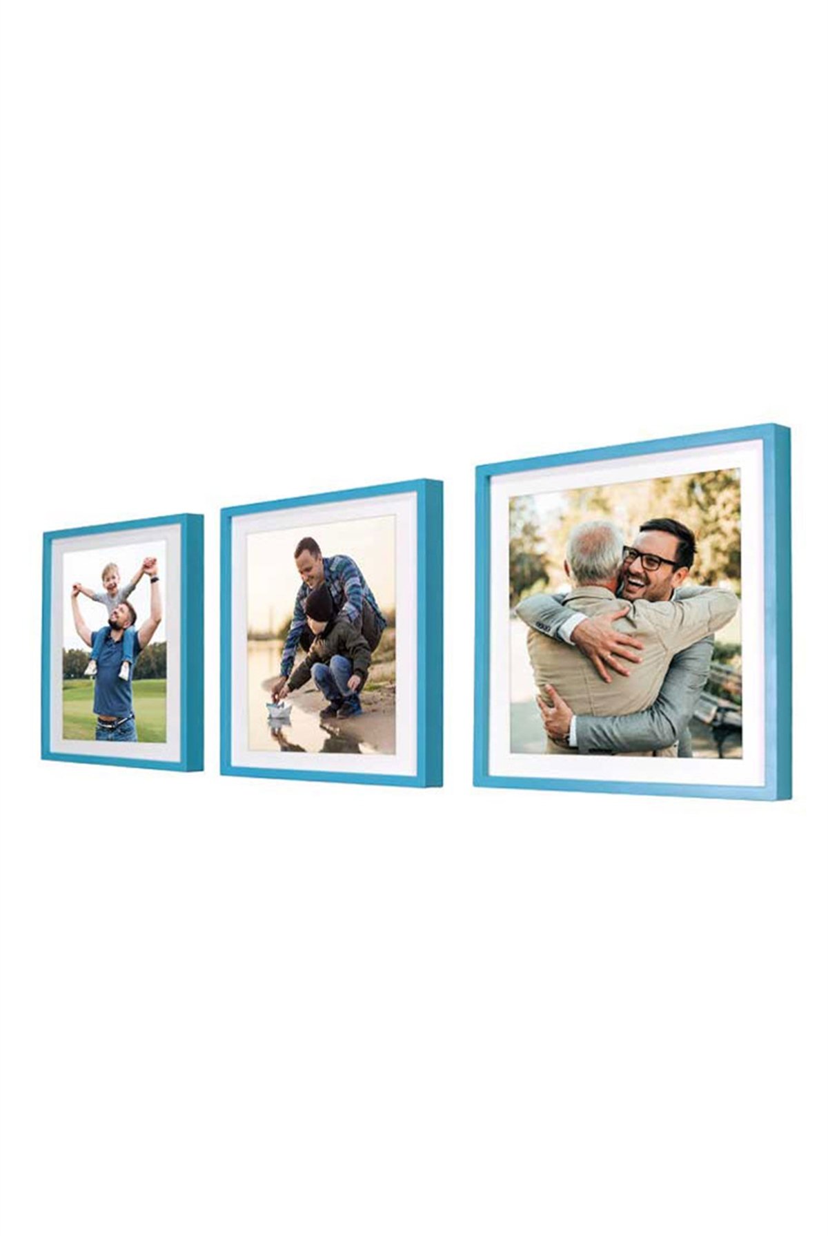 Sök Tak 3'lü Mavi Kare Çerçeve