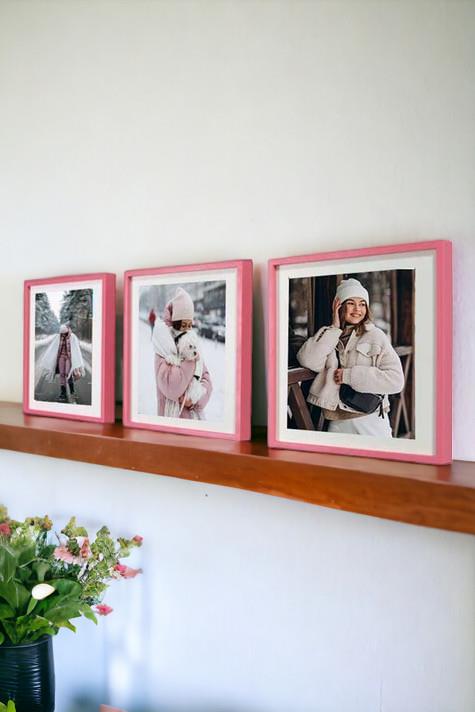 Sök Tak 3'lü Pembe Kare Çerçeve